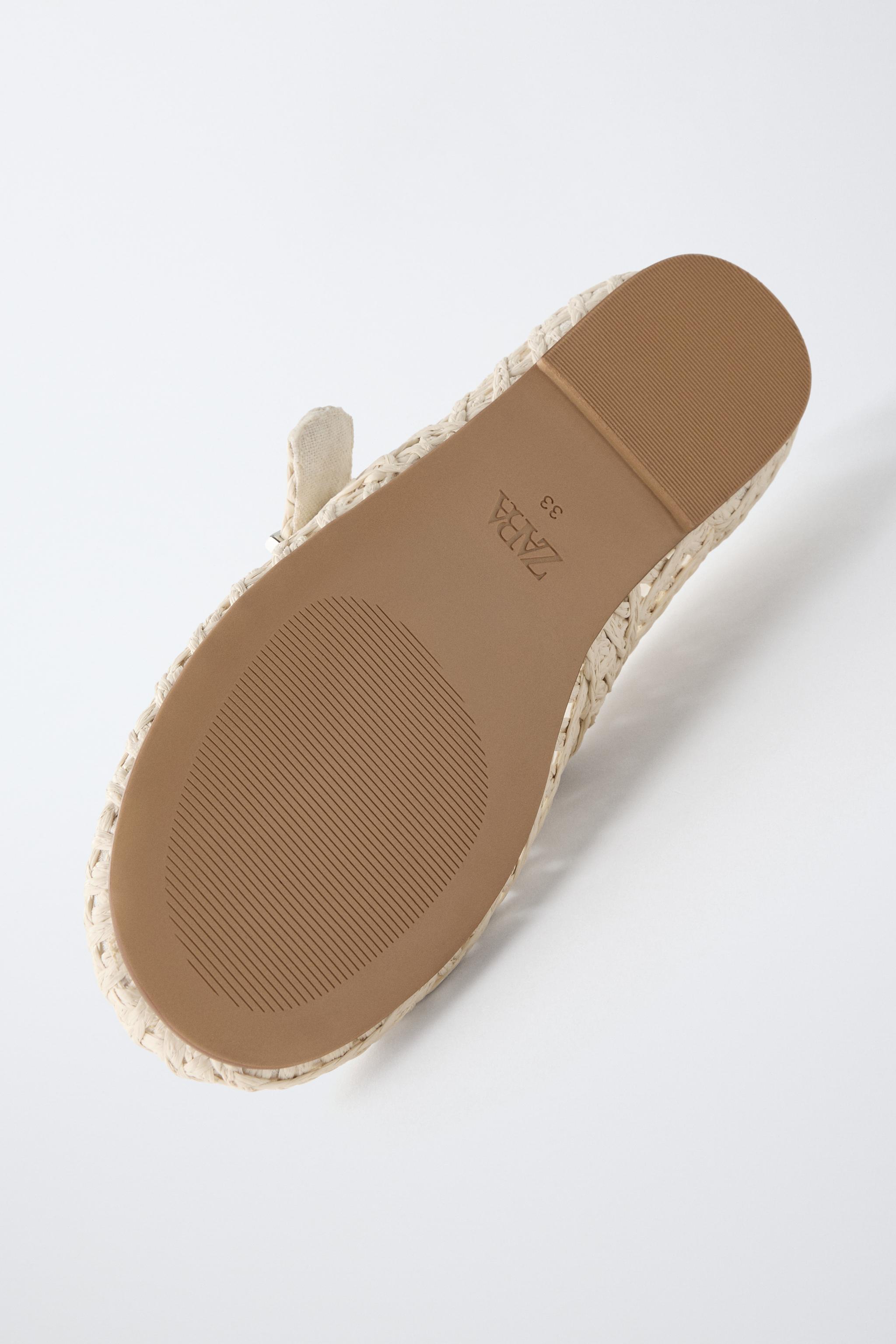 RAFFIA EFFECT BALLET FLATS
